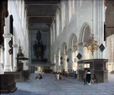 El interior de la Oude Kerk en Delft de Hendrik Cornelisz. van Vliet